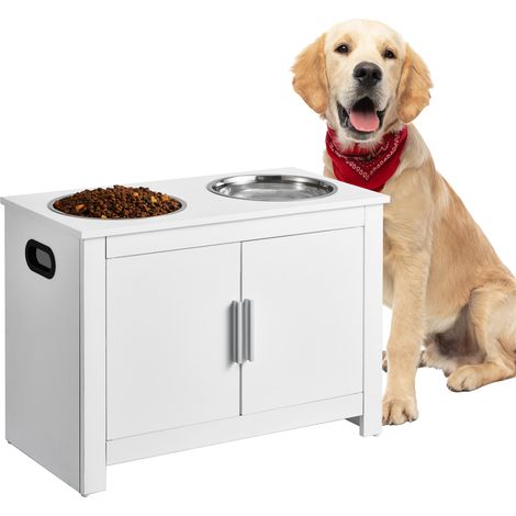 VEVOR Pet Feeding Station with 2 Stainless Steel Bowls, Elevated Dog Bowls with Storage, Dog Food Storage and Feeder Station with Storage Cabinet, Pet Toy Storage Organizer, for Dogs, Modern (1/5)