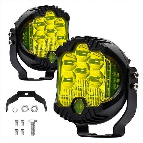 Dreiseitige LED-Arbeitsscheinwerfer und 3-Zoll-Seitenleuchten, gelb (1/5)