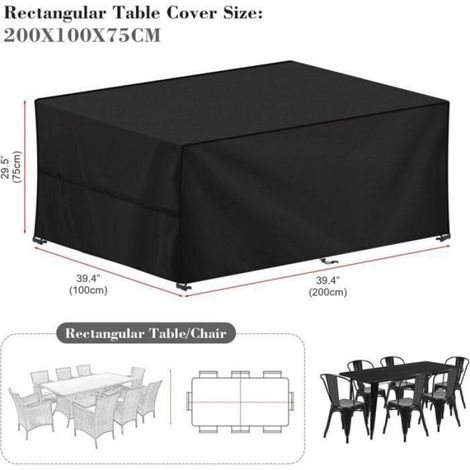 Housse de protection pour meubles de jardin 210x110x70cm – 100 % étanche – Résistante aux UV – Tissu 210D Oxford – écologique (1/5)