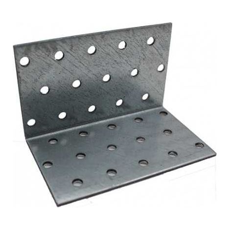 Sud Bois – Équerre d'assemblage en acier galvanisé multi-trous 60x60x100 mm Ep. 2,5mm – Renforcée pour ossature bois et charpente – 24 trous pour fixation rapide