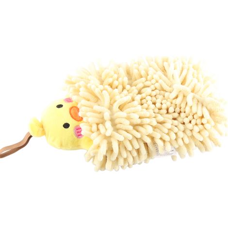 Serviette enfant en microfibre douce absorbante avec languette suspension motif animal pour salle de bain cuisine toilettes poussin (1/5)