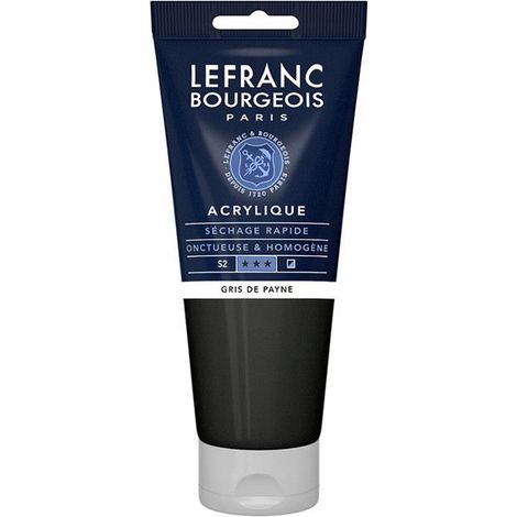 Peinture acrylique - Gris de Payne - 261 - Fine - Lefranc Bourgeois - Tube 200ml