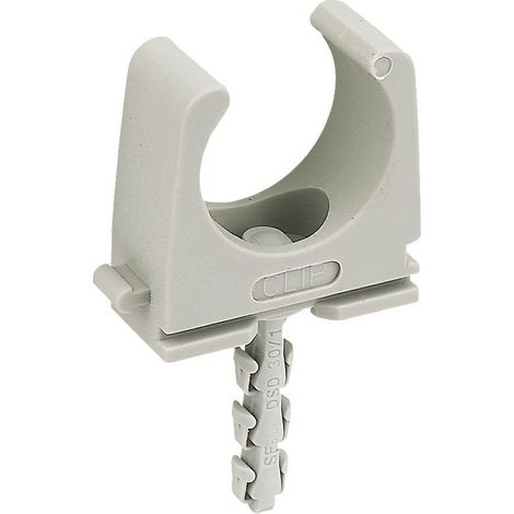 Clip tube SF plus RC IEC 25 pour la fixation de tuyaux avec cheville pré-montée/Boite de 50