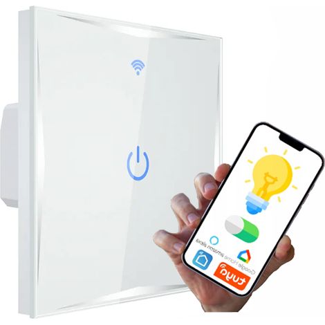 Interruptor de luz WiFi KS601 de 1 m贸dulo, color blanco