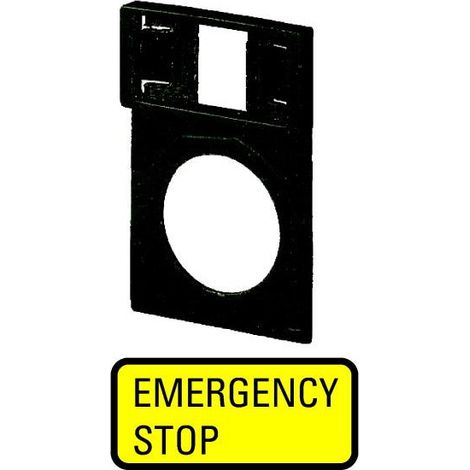 Support +étiquette EMERGENCY STOP EATON Q25TGE-299