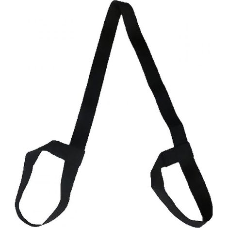 1 Sangle de Tapis, Ajustable, Polyester Noir, pour Yoga, Fitness, Danse, Ski (1/5)