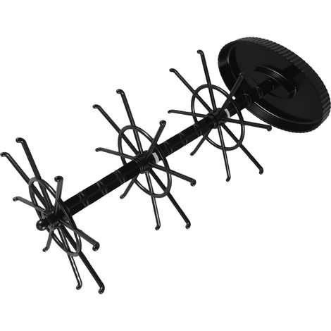 Présentoir à Bijoux Rotatif à 3 Niveaux Porte-collier et Porte-bracelet Noir en Plastique Moderne pour Organisation Verticale Chambres et Placards (1/5)