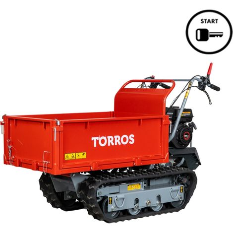 Torros – Mini dumper à chenilles 600 kg – Démarrage électrique – 3 vitesses avant + 1 arrière – Pour terrains accidentés – MRP600HE