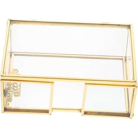 Caja de escritorio transparente para fotos, portatarjetas de identificación, almacenamiento de tarjetas de identificación, diseño simple y compacto. (1/5)