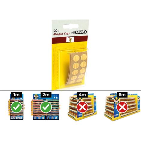 Caja de 10 blísters de 20 tapones adhesivos Din / Ref Mtap color pin - Celo. (1/2)