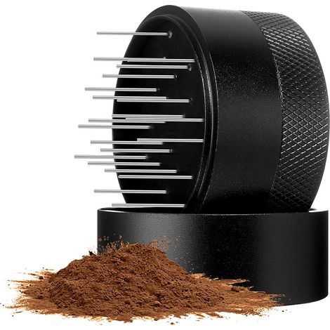 Ahlsen Espresso-Kaffeeverteiler, Werkzeug-Espresso-Kaffeeverteiler mit Sockel, Espresso-Kaffeeverteiler aus Edelstahl, Nadelspender mit einstellbarer Tiefe (58 mm) (1/5)