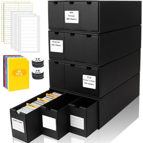 Boîte de Rangement Pour Cartes à Collectionner,Plus de 12000+ Boîtes de Rangement en Carton Avec 48 Intercalaires,Organiseur de Cartes à Collectionner Pour Cartes TCG (1/5)