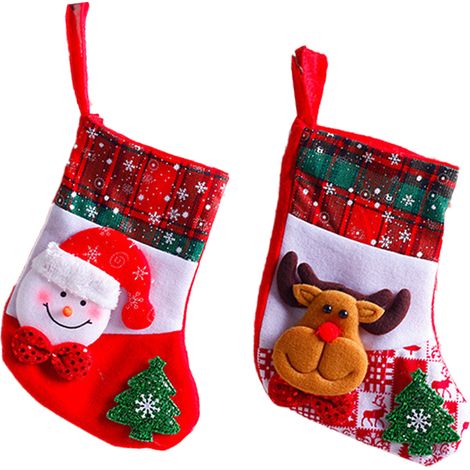 Calcetines Navidad - Para Colgar en Chimenea o Árbol - Decoración Navideña - 1 Unidad (1/5)