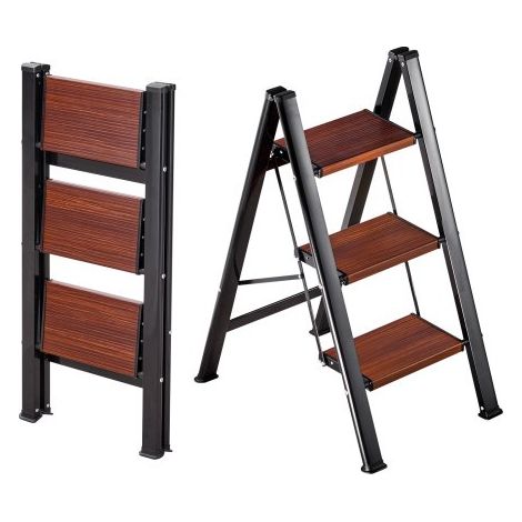 Escabeau Pliant 3 Marches Marchepied Pliable Charge 150 kg (1/5)