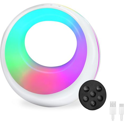 Lampe de Chevet Rechargeable Sans Fil, Veilleuse Tactile avec Télécommande (1/5)