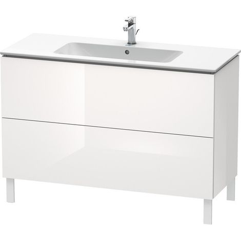Meuble sous-vasque L-CUBE 1220x481x704mm blanc brillant