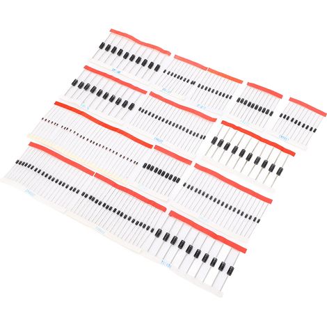 Kit de 200 diodes redresseuses assorties, semi-conducteurs à faible bruit et haute stabilité, pour applications électriques (1/5)