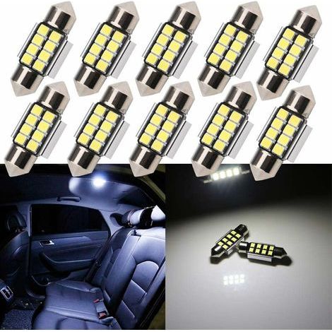 Lampadina a festone LED C5W da 31 mm con 8 SMD 2835 6500k per plafoniera auto DC12V 10 pezzi (1/5)