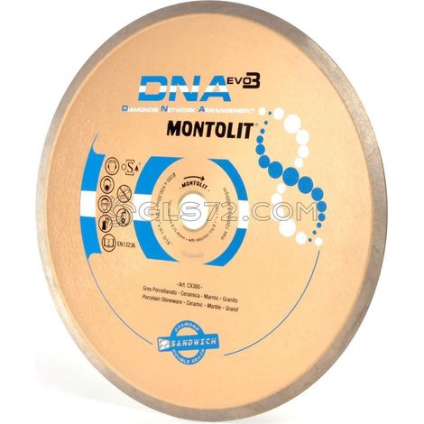 DISCO DE DIAMANTE 300 MM PARA GRES PORCELŽüNICO CERŽüMICA DELICADA MŽüRMO GRANITO MONTOLIT DNA CX300 (1/2)