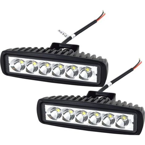 Aougo Phare de travail LED 18W 12V étanche IP67 Faisceau spot 6000K Pour véhicules hors route, camions, bateaux (1/4)