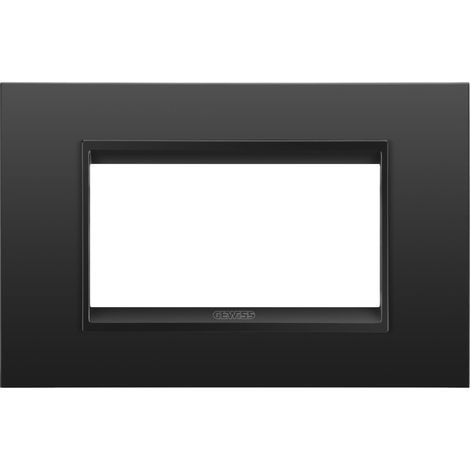 PLAQUE LUX 4P METAL NOIR SATIN MONOCH GEWISS GW16204XM