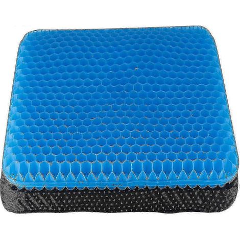 Coussin de siège extra épais en gel, revêtement antidérapant et structure alvéolée respirante pour soulager la pression et les douleurs dorsales (1/5)