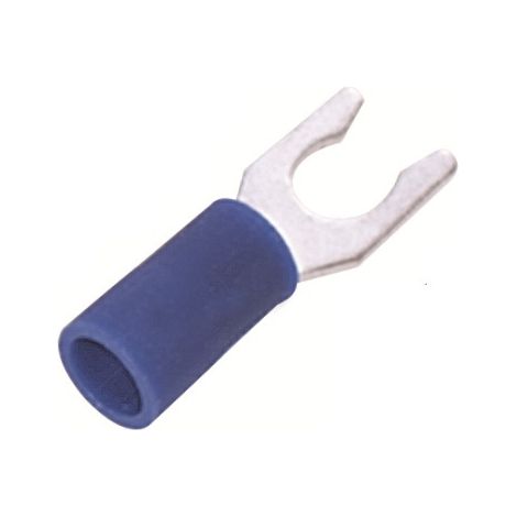 Cosse à fourche à sertir RS PRO Isolé, Bleu 14AWG 2.5mm² 16AWG 1.5mm²