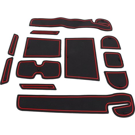 Tapis de Console Centrale, Noir Flexible avec Bague Décorative Rouge, Ensemble de 12 pour SWIFT 2018-2020, Remplacement de PVC sans Odor (1/5)