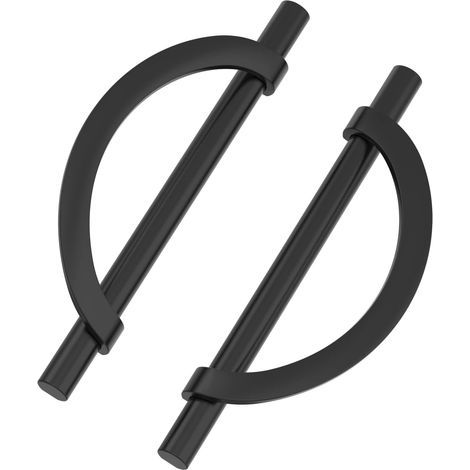 Tirador de mueble de cocina negro, juego de 2 piezas con tornillos de aleación de zinc, ideal para escritorios y cajones, distancia entre agujeros: 128 mm (1/5)