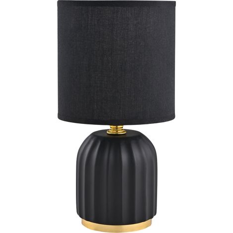 Lampe de table noir-or, abat-jour ovale, E14 40W Zuma (1/3)