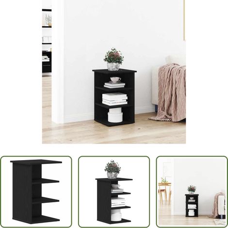 vidaXL Wohnzimmer Schrank - Seitenschrank Schwarz Eichen-Optik 35 x 35 x 55 cm (1/5)