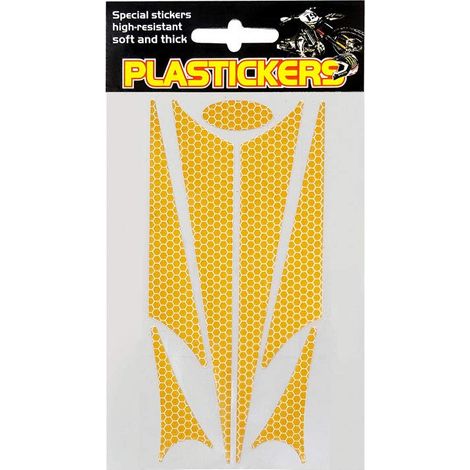 Set Adesivi Rifrangenti Sagomati Plastickers per Moto, Giallo (1/2)