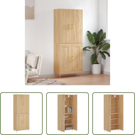Buffet en bois - Buffet haut Chêne sonoma 69,5x34x180 cm Bois d'ingénierie (1/5)
