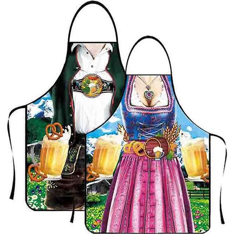 tablier Drle Pour Femmes Et Hommes (2 Pices), Tablier Cratif Tablier Fte De La Bire Tablier Drle Bavarois Cuisine Cuisine Barbecue Tablier Pour Ho (1/5)