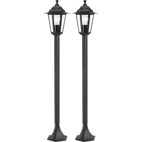 - Pariser Stehlampe - Außenlaterne - Aluminiumguss und Glas - Für Garten und Wege - Schwarz - 70 x 25 cm (1/4)
