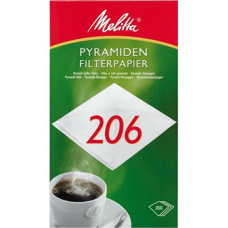 Melitta carta da filtro piramide 206 gr, bianco, 200 pezzi. (1/2)