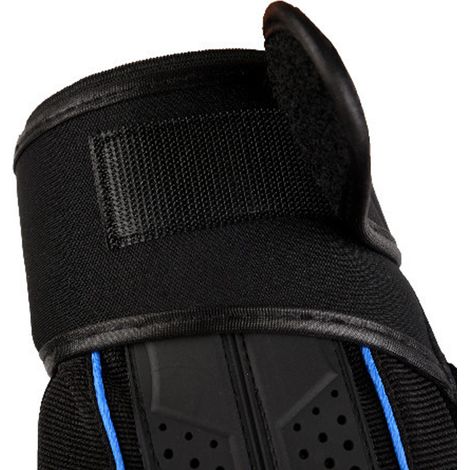 Atmungsaktive, elastische, rutschfeste, fingerlose Fitnesshandschuhe mit Handgelenkbändern, Trainingshandschuhe, Gewichtheben, Radfahren, blau, Größe L. (1/5)