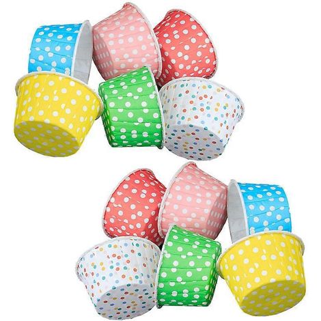50 Stück Kuchenförmchen, Dessertschalen, hitzebeständige Backformen, Punktbeschichtung, Curling-Förmchen (Farbe zufällig)-SIize 1 (1/4)