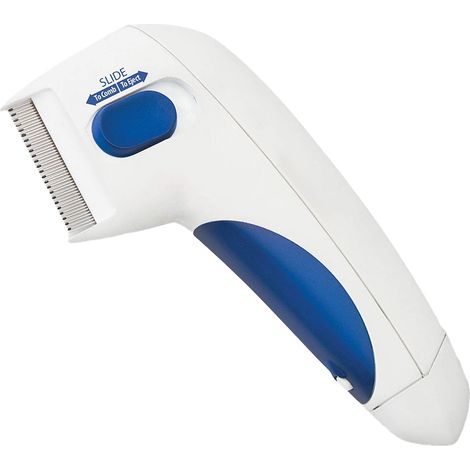 Peigne électrique anti-puces pour chiens et chats, peigne électrique puissant pour animaux de compagnie avec peignes de nettoyage et dents antirouille (16,6 cm) - 16,6 cm (1/5)