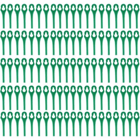 100 Stück Kunststoff-Schneidklingen, Rasenmäher-Trimmer-Ersatzklingen, manuelle Gartenscheren, Grün