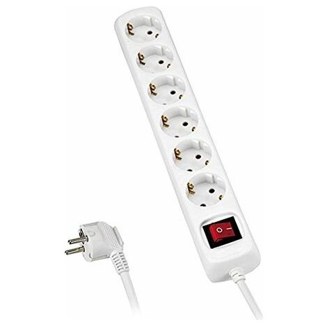 BASE MÚLTIPLE CON INTERRUPTOR 6 ENCHUFES CON CABLE 3X1,5 1,4 METROS ALYCO