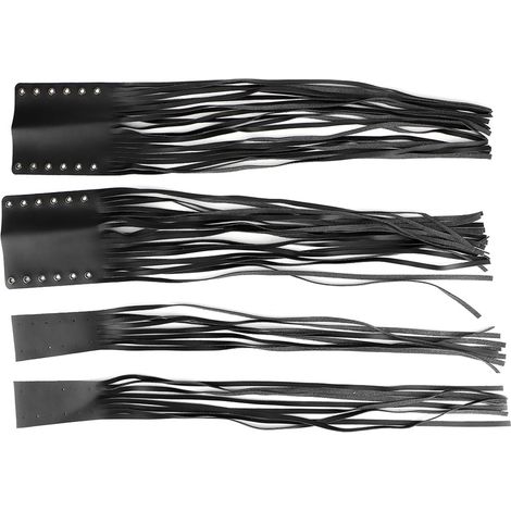 Manchons universels franges à pompons pour levier d'embrayage et frein moto, tresses décoratives 7/8in 1in compatibles Yamaha Noir (1/5)