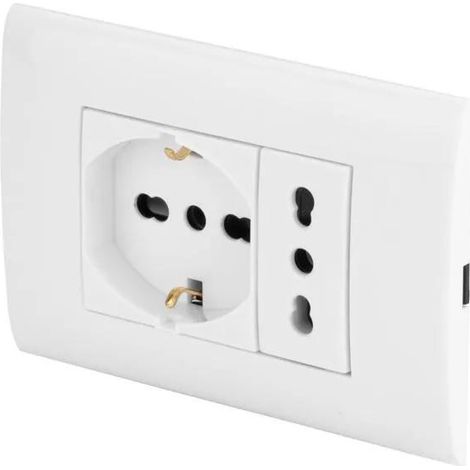 Enchufe eléctrico Poly Pool PP6094X blanco 2 tomas empotrable