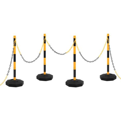vidaXL Chain Post Set with 10 m Plastic Chain