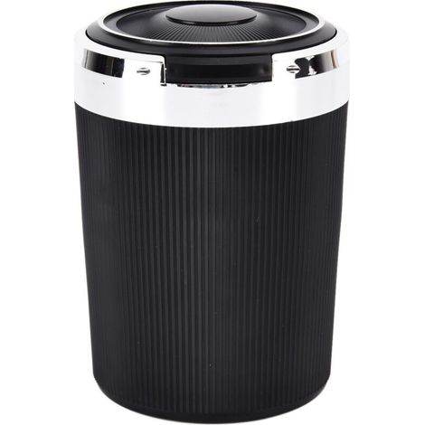 LED Car Ashtray with Lid 3W Portable Automobile Ashtray Car Cigarette Ashtray for Home OfficeSilver (1/5)
