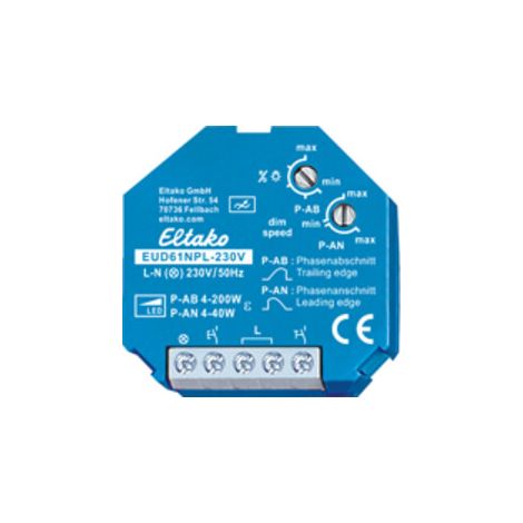 Eltako Universal-Dimmschalter Mindestlast nur 4W EUD61NPL-230V
