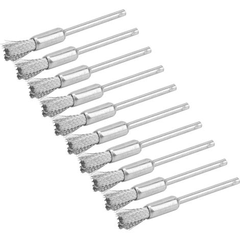 Ensemble de 10 brosses métalliques, brosse électrique, accessoires de perçage en acier inoxydable pour le polissage et le nettoyage (en forme de stylo) (1/5)
