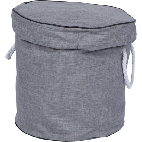 Sac de Rangement - Tapis de Jeu pour Enfants - Panier Intégré 30 x 30 cm - Diamètre Déplié 150 cm - Jaune + Gris - 1 Pièce (1/5)
