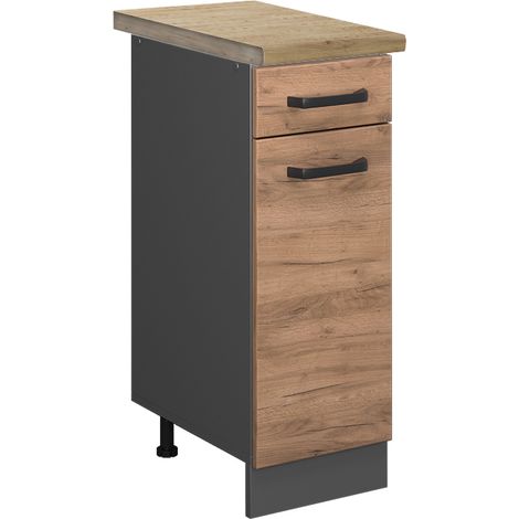Mueble bajo de cocina R-Line, Roble dorado, 30 cm , ET Roble, Vicco