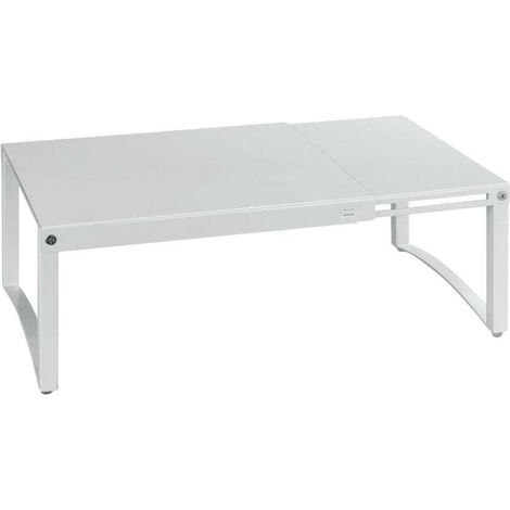 Teleskop-Standregal, Küchenregal, ausziehbar von 30 bis 54 cm, rutschfeste und kratzfeste Füße, bis 10 kg belastbar, Eisen, B 30–54 x H 15 cm, Weiß